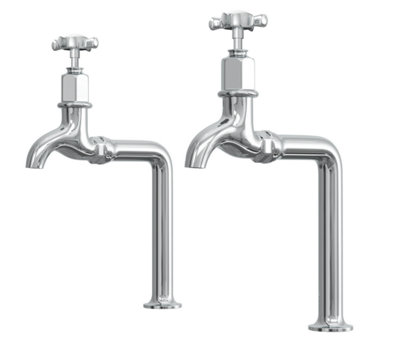 Artisan Cambridge Deckmounted Traditional Kitchen Bib Taps - Chrome