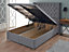 Artisan End Lift Ottoman Storage Divan Bed Base Only 5FT6 King - Wool Steel