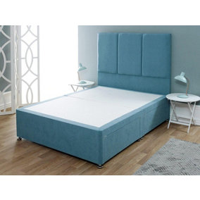 Artisan Essentials Platform Top Divan Bed Base Only 5FT King 4 Drawers - Wool Jade
