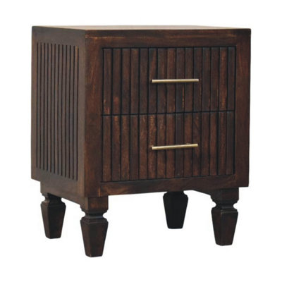 Artisan Furniture Solid Wood Belmont Nightstand with 2 Drawers, Brown
