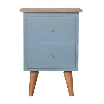 Artisan Furniture Solid Wood Blue Hand Painted Bedside
