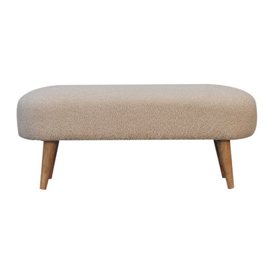 Artisan Furniture Solid Wood Boucle Hallway Bench