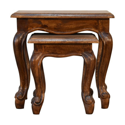 Artisan Furniture Solid Wood Chestnut French Style Stool Set