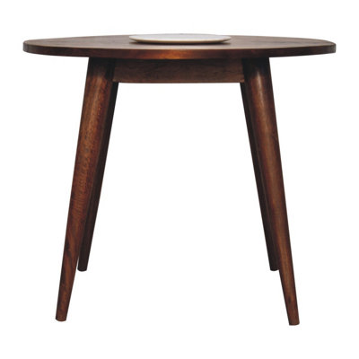 Artisan Furniture Solid Wood Chestnut Round Nordic End Table