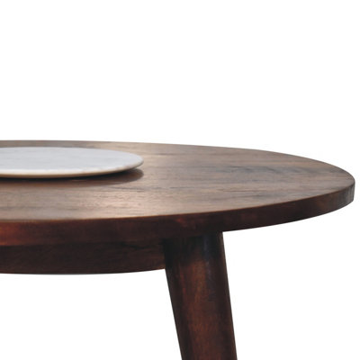Artisan Furniture Solid Wood Chestnut Round Nordic End Table
