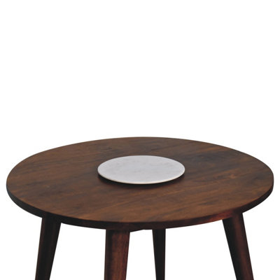 Artisan Furniture Solid Wood Chestnut Round Nordic End Table