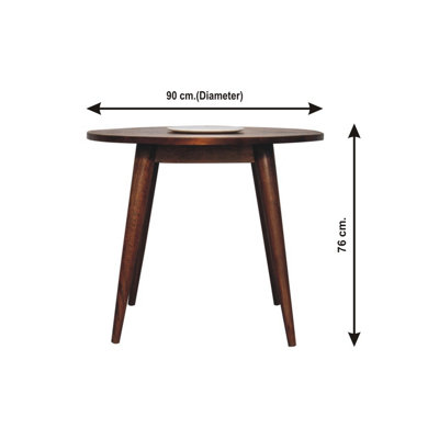 Artisan Furniture Solid Wood Chestnut Round Nordic End Table