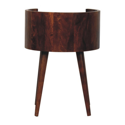 Artisan Furniture Solid Wood Chestnut Round Open Slot Bedside
