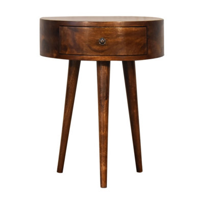 Artisan Furniture Solid Wood Chestnut Semi Circle Bedside