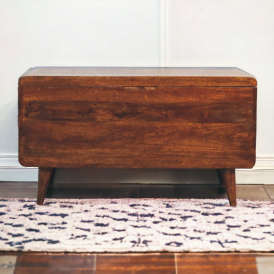 Artisan Furniture Solid Wood Curved Chestnut Blanket Box