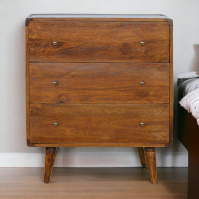 Artisan Furniture Solid Wood Curved Chestnut Chest