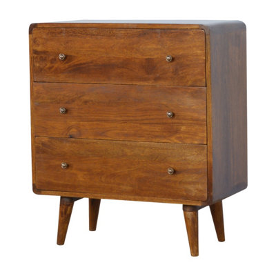 Artisan Furniture Solid Wood Curved Chestnut Chest