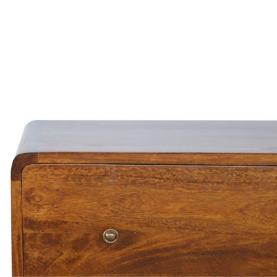 Artisan Furniture Solid Wood Curved Chestnut Chest