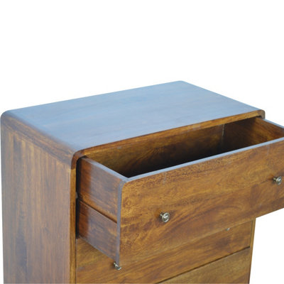 Artisan Furniture Solid Wood Curved Chestnut Chest