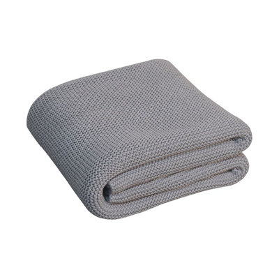Artisan Furniture Solid Wood Double Grey Knitted Throw