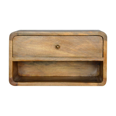 Artisan Furniture Solid Wood Floating Curve Open Slot Bedside