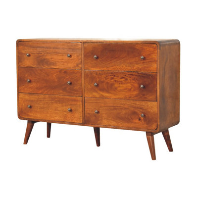 Artisan Furniture Solid Wood Large Curved Chestnut Chest