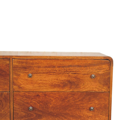 Artisan Furniture Solid Wood Large Curved Chestnut Chest