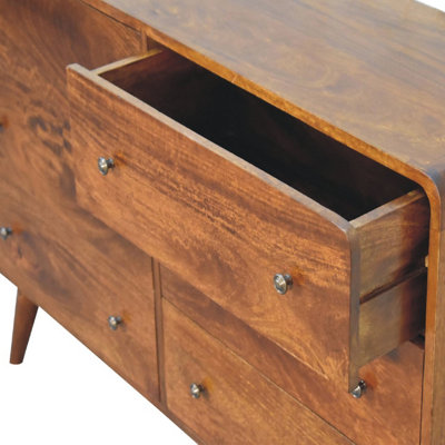 Artisan Furniture Solid Wood Large Curved Chestnut Chest