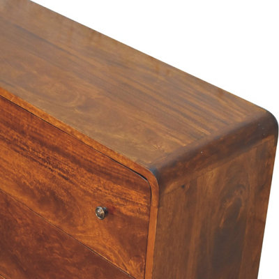 Artisan Furniture Solid Wood Large Curved Chestnut Chest