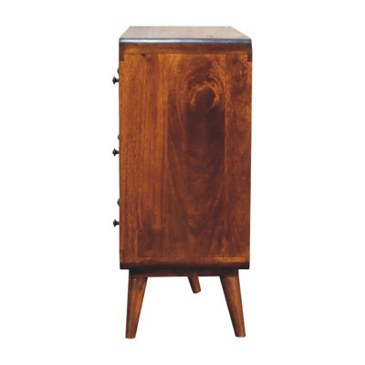 Artisan Furniture Solid Wood Large Curved Chestnut Chest