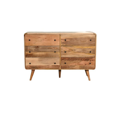 Artisan Furniture Solid Wood Large Curved Oak-ish Chest