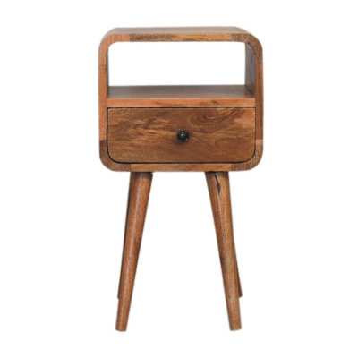 Artisan Furniture Solid Wood Mini Oakish Curve Open Bedside