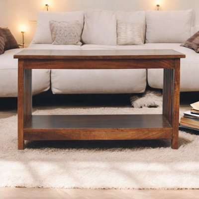 Artisan Furniture Solid Wood Slatted Chestnut Coffee Table
