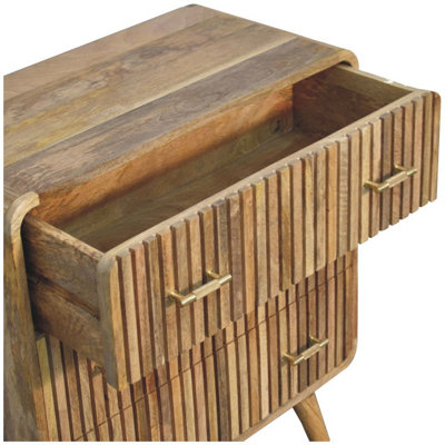 Artisan Furniture Solid Wood T-bar Ridged Chest