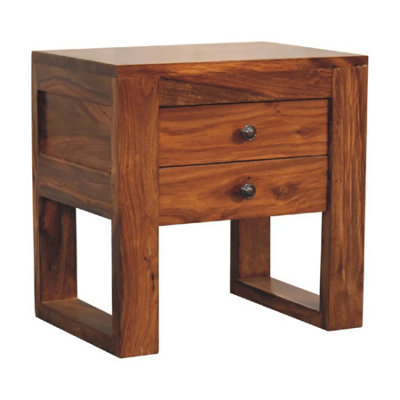 Artisan Furniture Solid Wood U-Square Honey Bedside