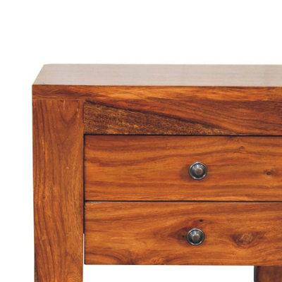 Artisan Furniture Solid Wood U-Square Honey Bedside