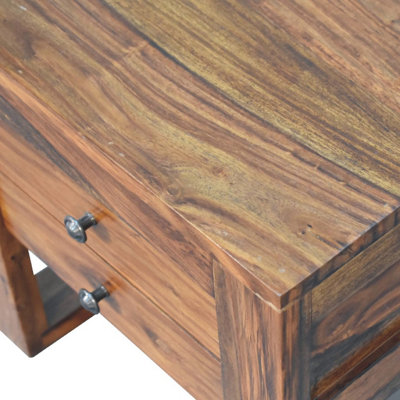 Artisan Furniture Solid Wood U-Square Honey Bedside