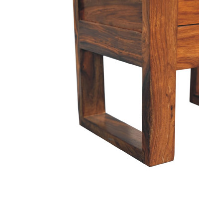 Artisan Furniture Solid Wood U-Square Honey Bedside