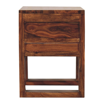 Artisan Furniture Solid Wood U-Square Honey Bedside