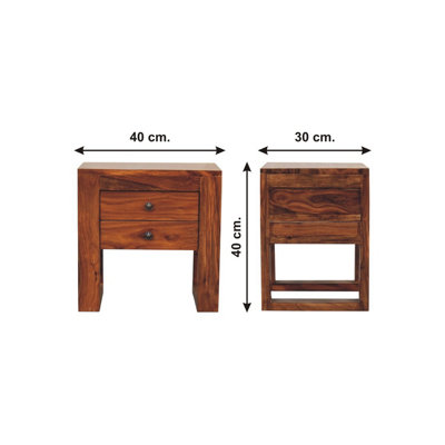 Artisan Furniture Solid Wood U-Square Honey Bedside