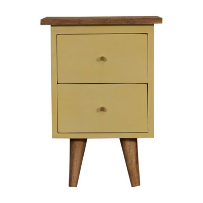 Artisan Furniture Solid Wood Yellow Hand Painted Bedside