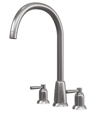 Artisan Kensington 3 Hole Traditional Kitchen Mixer Tap - Pewter