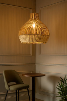 Artisan Weave Natural Open Design Rattan Pendant Light Shade