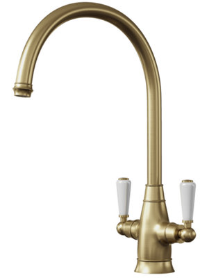 Artisan Windsor Monobloc Traditional Kitchen Tap - Brushed Brass | DIY ...