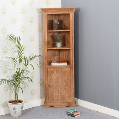 Artistry Mango Wood Corner Bookcase