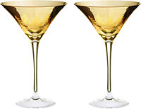 Artland Alpine Gold Decorative Martini Glasses 250ml - Set of 2