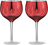 Artland Alpine Red Decorative Gin Glasses 700ml - Set of 2