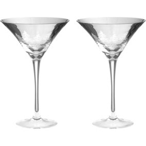Artland Alpine Silver Decorative Martini Glasses 250ml - Set of 2