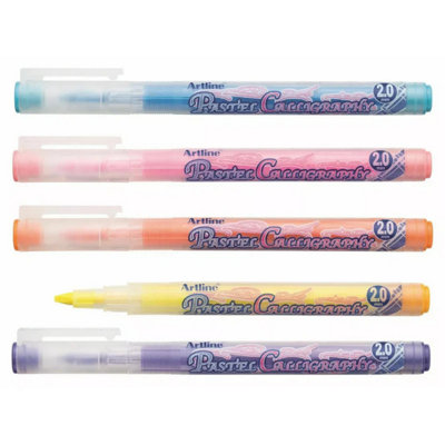 Artline 2.0mm Pastel Calligraphy Pen Set - Assorted Colour Decorative ...