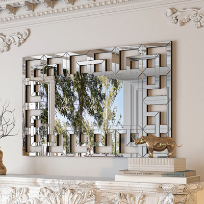 Artloge 100x70cm Decorative Irregular Wall Mirror Grecian Venetian Mirror Entryway Dining
