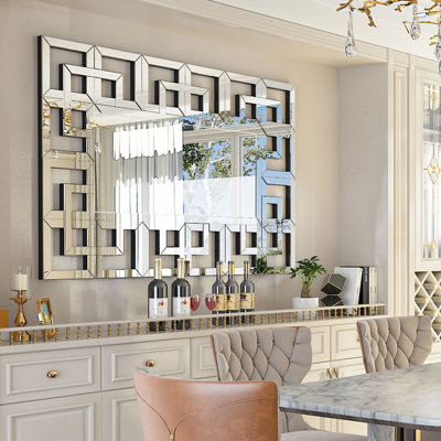 Artloge 100x70cm Decorative Irregular Wall Mirror Grecian Venetian Mirror Entryway Dining