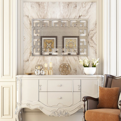 Artloge 100x70cm Decorative Irregular Wall Mirror Grecian Venetian Mirror Entryway Dining