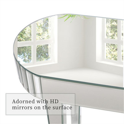 Artloge 120cm Mirrored Console Table Glam Silver Mirrored Console ...