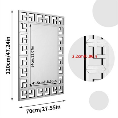 Artloge 120x70cm XL Decorative Irregular Wall Mirror Grecian Venetian Mirror Entryway Dining