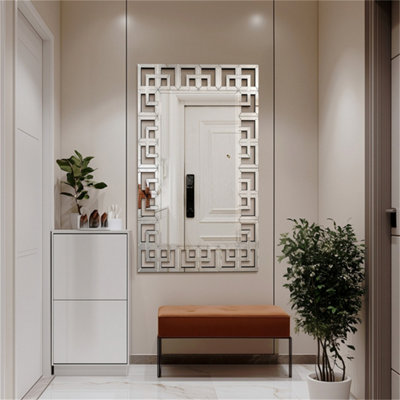 Artloge 120x70cm XL Decorative Irregular Wall Mirror Grecian Venetian Mirror Entryway Dining